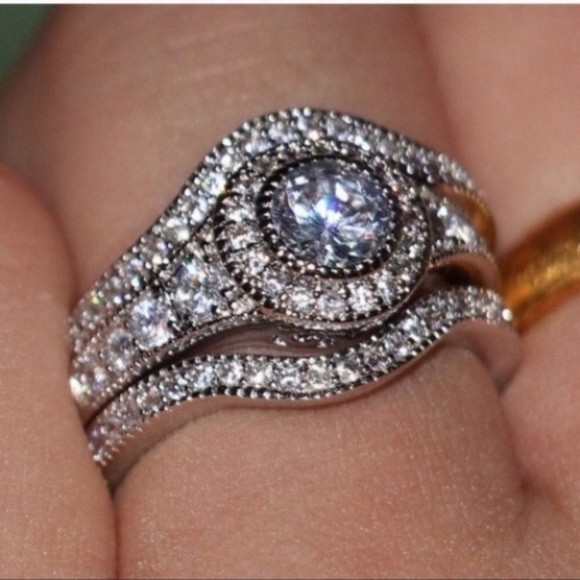 Jewelry - Sale!! 3pcs AAA zircon 925 sterling silver